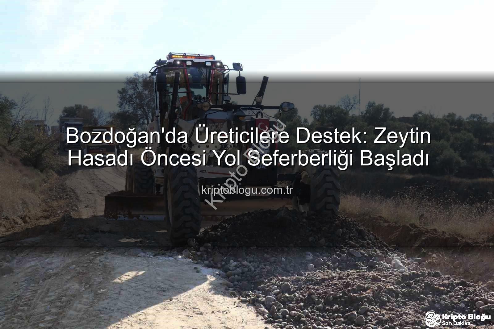 Bozdoğan yol çalışmaları - Bozdoğan'da Üreticilere Destek: Zeytin Hasadı Öncesi Yol Seferberliği Başladı